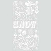 BasicGrey - Eskimo Kisses Collection - Christmas - Rub Ons - Snow Blooms - White