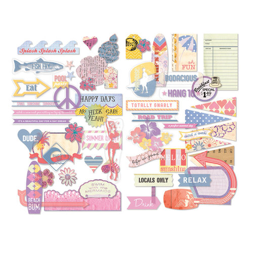 BasicGrey - Soleil Collection - Die Cut Cardstock Pieces - Shapes