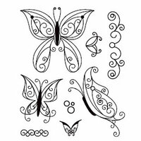 BasicGrey - Wisteria Collection - Clear Acrylic Stamps - Flutter Bitsy, CLEARANCE