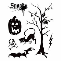 BasicGrey - Eerie Collection - Halloween - Clear Acrylic Stamps - Spooky Bitsy , BRAND NEW