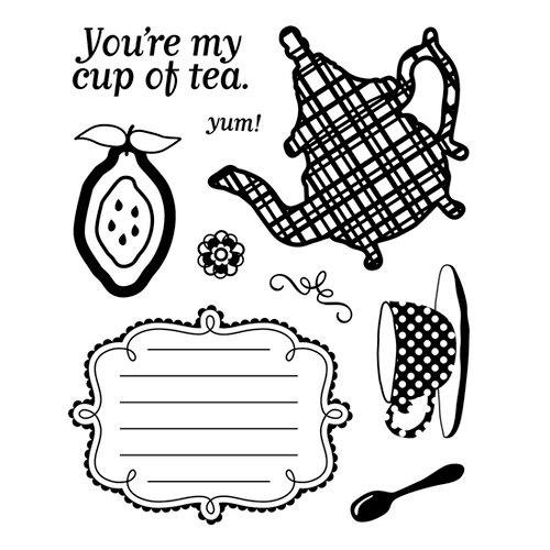 BasicGrey - Nook and Pantry Collection - Clear Acrylic Stamps - Cup of Tea Bitsy, CLEARANCE