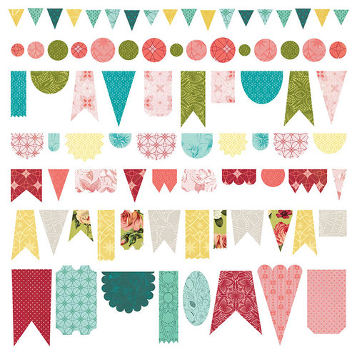 BasicGrey - Tea Garden Collection - 12 x 12 Cardstock Stickers - Banners