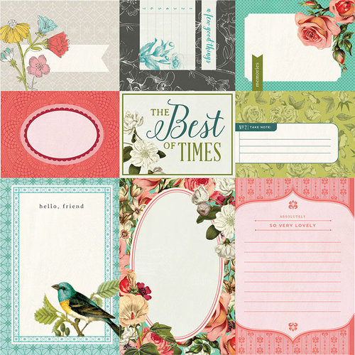BasicGrey - Tea Garden Collection - 12 x 12 Double Sided Paper - Journal Cards