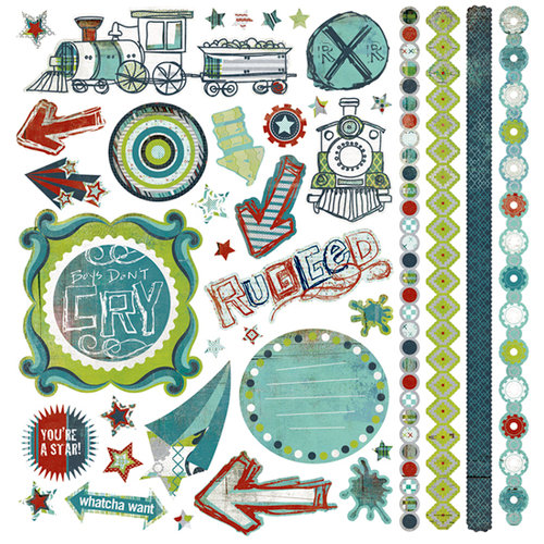 BasicGrey - Oliver Collection - 12 x 12 Element Stickers, CLEARANCE