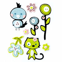 BasicGrey - Olivia Collection - Woolies - 3 Dimensional Felt Stickers, CLEARANCE