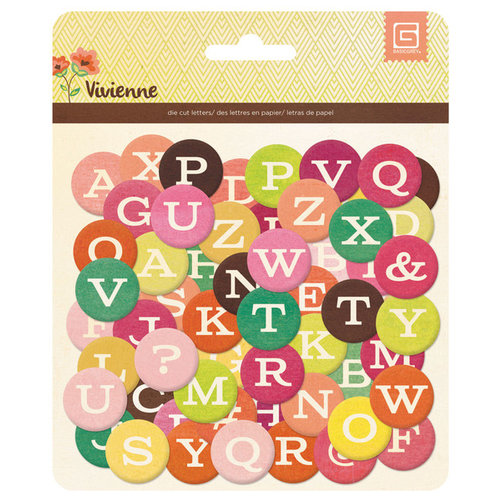 BasicGrey - Vivienne Collection - Printed Chipboard Stickers - Letters