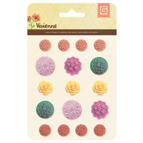BasicGrey - Vivienne Collection - Resin Flower Stickers