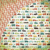 BasicGrey - Wander Collection - 12 x 12 Double Sided Paper - Vroom, CLEARANCE