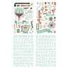 BasicGrey - Whats Up Collection - Adhesive Chipboard - Shapes and Alphabets