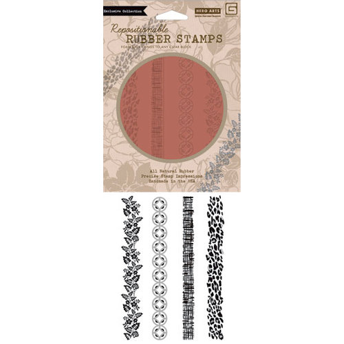 Hero Arts - BasicGrey - Little Black Dress Collection - Clings - Repositionable Rubber Stamps - Borders