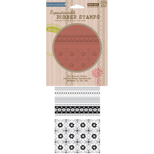 Hero Arts - BasicGrey - Picadilly Collection - Clings - Repositionable Rubber Stamps - Fabulous Patterns