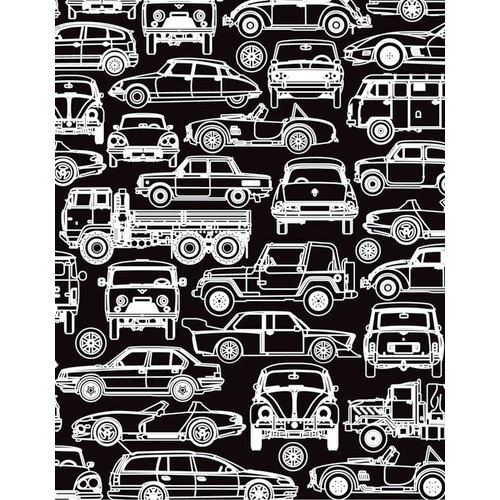Hero Arts - BasicGrey - Knee Highs and Bow Ties Collection - Repositionable Rubber Stamps - Cars and Trucks Silhouette