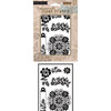 Hero Arts - BasicGrey - Little Black Dress  Collection - Poly Clear - Clear Acrylic Stamps - Flower Star Wreath