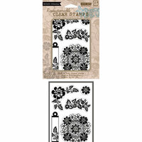 Hero Arts - BasicGrey - Little Black Dress  Collection - Poly Clear - Clear Acrylic Stamps - Flower Star Wreath