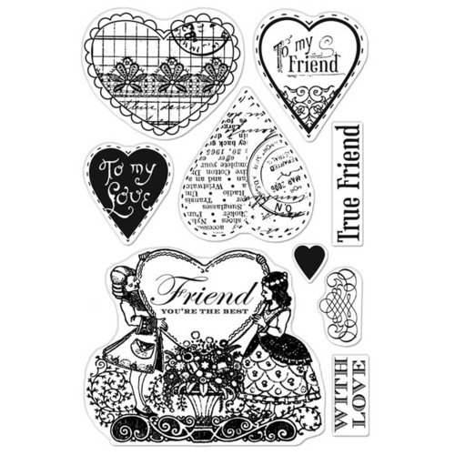 Hero Arts - BasicGrey - Kissing Booth Collection - Poly Clear - Clear Acrylic Stamps - Friend You're the Best