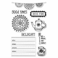 Hero Arts - BasicGrey - Paper Cottage Collection - Poly Clear - Clear Acrylic Stamps - Let Them Eat Cake!