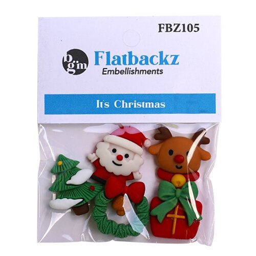Buttons Galore and More - Flatbackz Collection - Embellishments - It's Christmas
