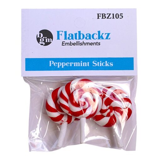 Buttons Galore and More - Flatbackz Collection - Embellishments - Peppermint Sticks