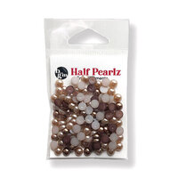 Buttons Galore and More - Half Pearlz Collection - Embellishments - Taupe