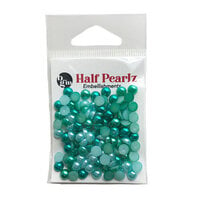 Buttons Galore and More - Half Pearlz Collection - Embellishments - Aqua