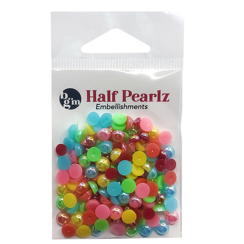 Buttons Galore and More - Half Pearlz Collection - Embellishments - Assorted - 8 Pack