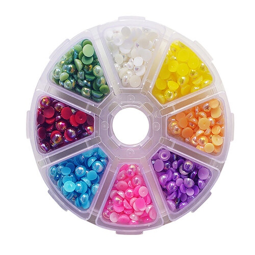 Buttons Galore and More - Half Pearlz Collection - Embellishments - Assorted - 8 Pack