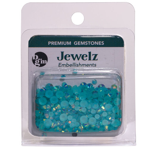 Buttons Galore and More - Jewelz Collection - Jewel Embellishments - Aquamarine Aurora Borealis