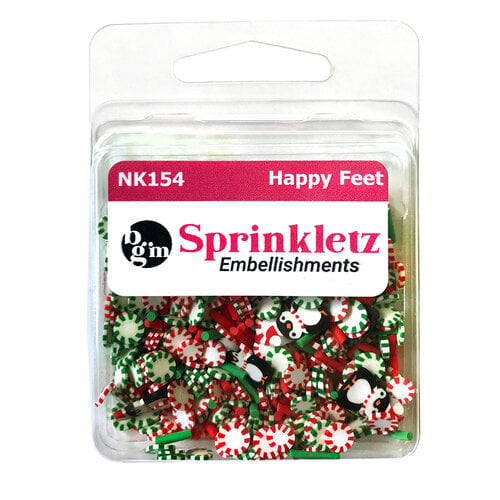 Buttons Galore and More - Sprinkletz Collection - Christmas - Embellishments - Happy Feet
