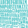 Bella Blvd - Super Stud Collection - 12 x 12 Alphabet Stickers - Carla Font - Mediterranean, CLEARANCE