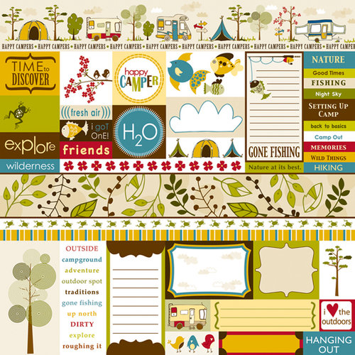 Bella Blvd - Camped Out Collection - 12 x 12 Paper - Bits a Bella, CLEARANCE