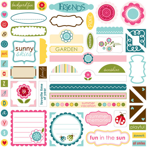 Bella Blvd - Plastino Collection - 12 x 12 Cardstock Stickers - Label Additions, CLEARANCE