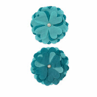 Bella Blvd - Blooms a Bella Collection - Cotton Flower Embellishments - Azzurra, CLEARANCE