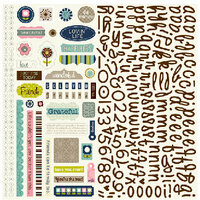 Bella Blvd - Estate Sale Collection - 12 x 12 Cardstock Stickers - Alphabet and Bits