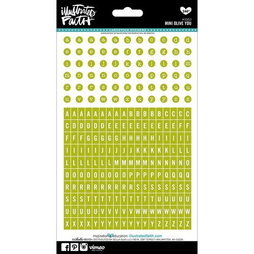 Bella Blvd - Illustrated Faith - 5 x 9 Alphabet Stickers - Mini - Olive You