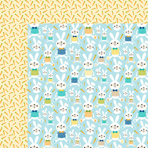 Bella Blvd - Sweet Sweet Spring Collection - 12 x 12 Double Sided Paper - His Bunny Hop