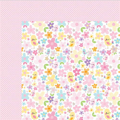 Bella Blvd - Sweet Baby Girl Collection - 12 x 12 Double Sided Paper - Pretty as a Posie
