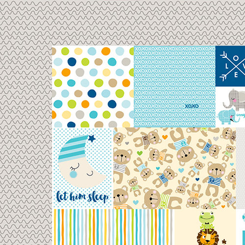 Bella Blvd - Cute Baby Boy Collection - 12 x 12 Double Sided Paper - Daily Details