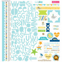 Bella Blvd - Cute Baby Boy Collection - 12 x 12 Cardstock Stickers - Treasures and Text