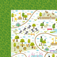 Bella Blvd - The Zoo Crew Collection - 12 x 12 Double Sided Paper - Zoo Trails