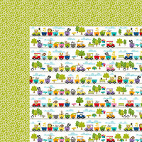 Bella Blvd - The Zoo Crew Collection - 12 x 12 Double Sided Paper - Train Ride