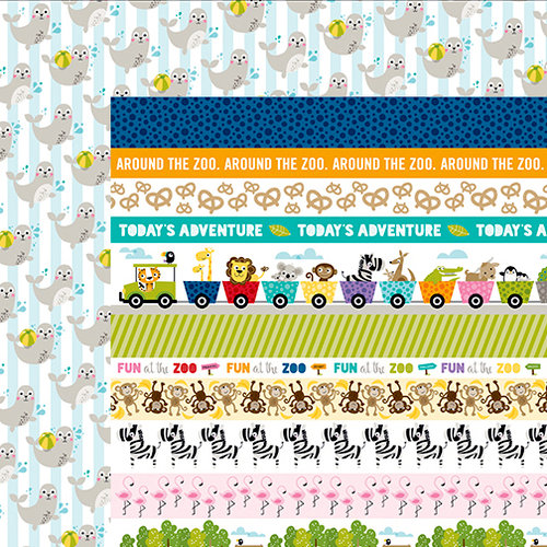 Bella Blvd - The Zoo Crew Collection - 12 x 12 Double Sided Paper - Borders