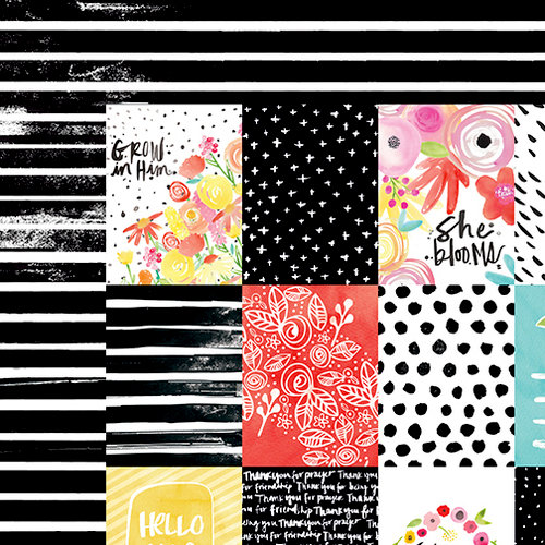 Bella Blvd - Illustrated Faith - She Blooms Collection - 12 x 12 Double Sided Paper - 3 x 4