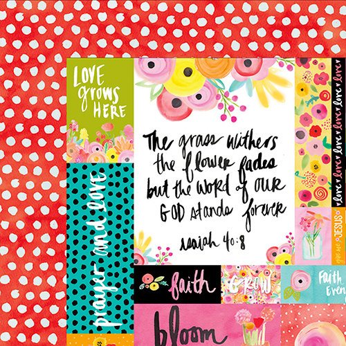 Bella Blvd - Illustrated Faith - She Blooms Collection - 12 x 12 Double Sided Paper - Art Prints