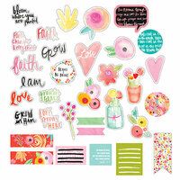 Bella Blvd - Illustrated Faith - She Blooms Collection - Die Cut Cardstock Pieces