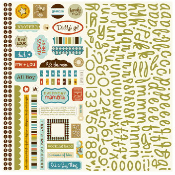 Bella Blvd - Man of the House Collection - 12 x 12 Cardstock Stickers - Alphabet and Bits, CLEARANCE