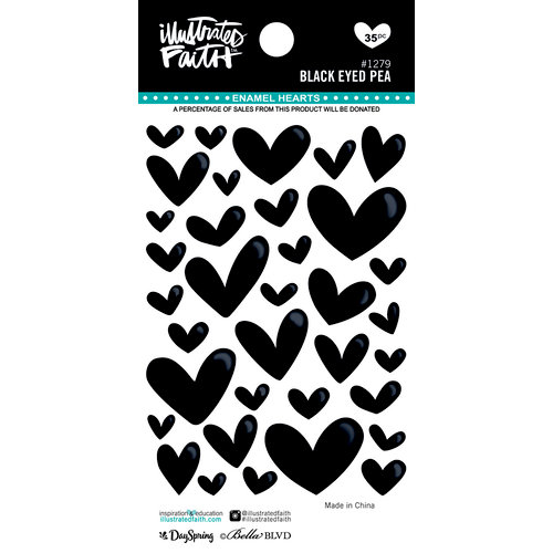 Bella Blvd - Illustrated Faith - Enamel Hearts - Black Eyed Pea