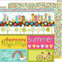 Bella Blvd - Sunny Happy Skies Collection - 12 x 12 Double Sided Paper - Borders N' Blocks, CLEARANCE
