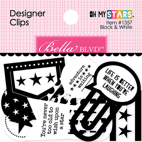 Bella Blvd - Oh My Stars Collection - Designer Clips - Black and White