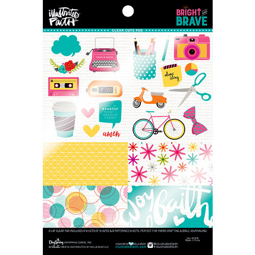 Bella Blvd - Illustrated Faith - Bright and Brave Collection - 6 x 8 Clear Cuts Pad