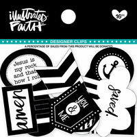 Bella Blvd - Illustrated Faith - Basics Collection - Designer Clips - Black and White